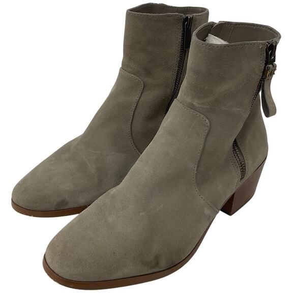 Michael Kors Beige Suede Leather Sawyer Ankle Booties Women’s Size 10 Preowned - Picture 1 of 6